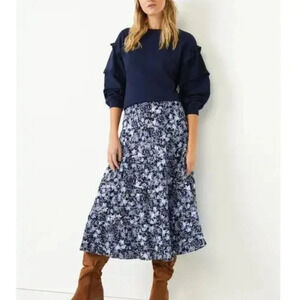 Time and Tru Blue Ruffle Sleeve Sweatshirt